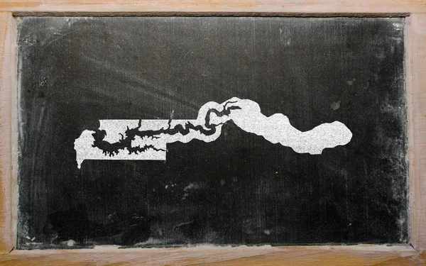 Mapa do esboço de gâmbia no quadro negro — Fotografia de Stock