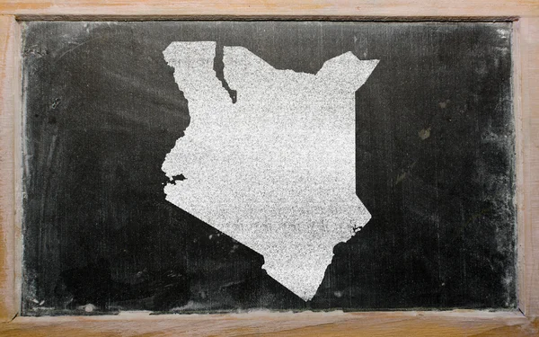 Kenya'nın anahat haritada yazı tahtası — Stok fotoğraf