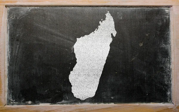 Mapa do esboço de madagáscar em quadro-negro — Fotografia de Stock