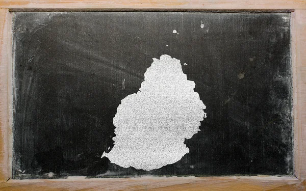 Overzicht-kaart van mauritius op blackboard — Stockfoto