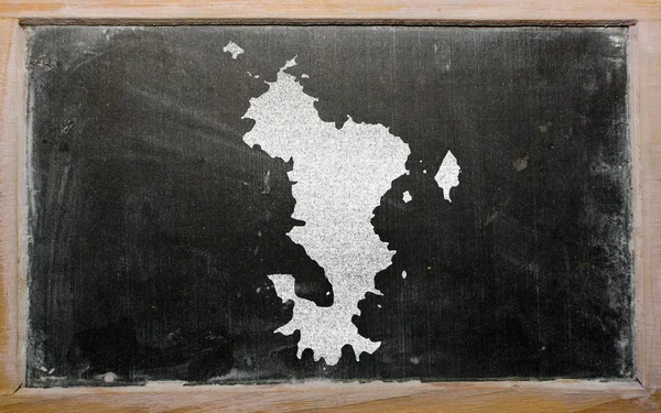 Umrisskarte von Mayotte auf Tafel — Stockfoto