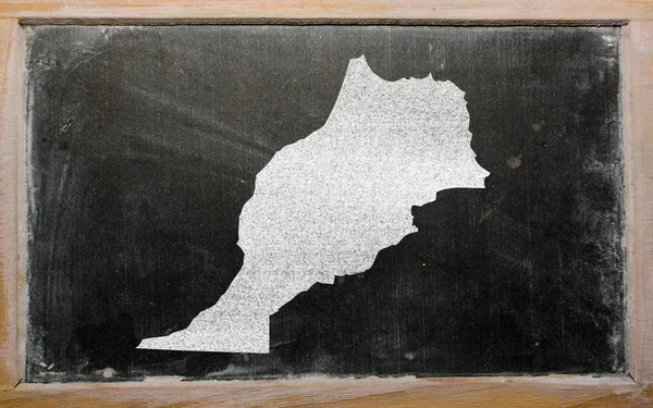 大纲的黑板上摩洛哥地图 — 图库照片