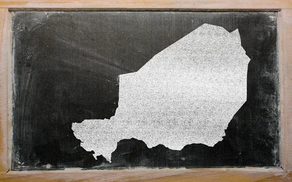 Overzicht-kaart van niger op blackboard — Stockfoto