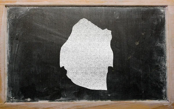 Outline map of swaziland on blackboard — Stock Photo, Image