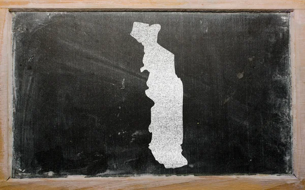 Outline map of togo on blackboard — Stock Photo, Image