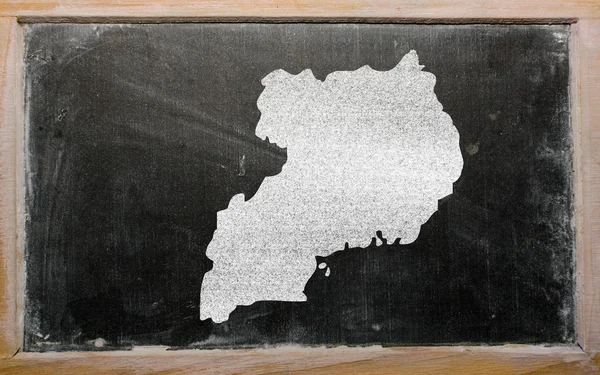 Anahat yazı tahtası üzerinde uganda Haritası — Stok fotoğraf
