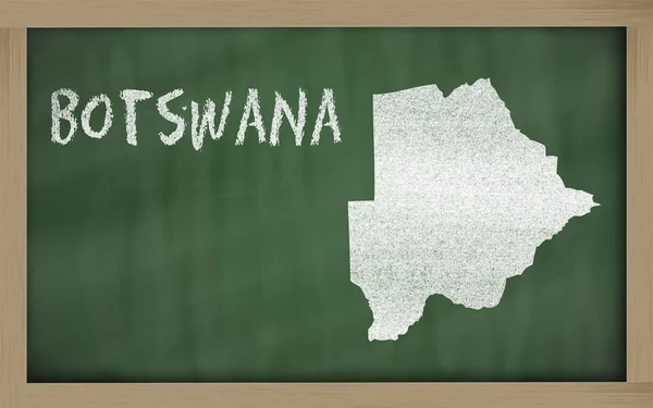 Mapa do esboço de botswana no quadro negro — Fotografia de Stock