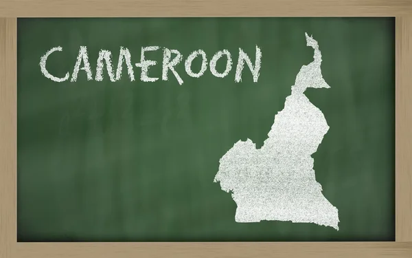 Outline map of cameroon on blackboard — Stock Photo, Image
