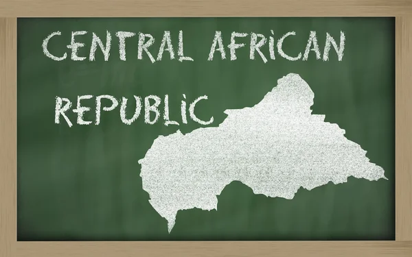 Outline map of central african republic on blackboard — Stock Photo, Image