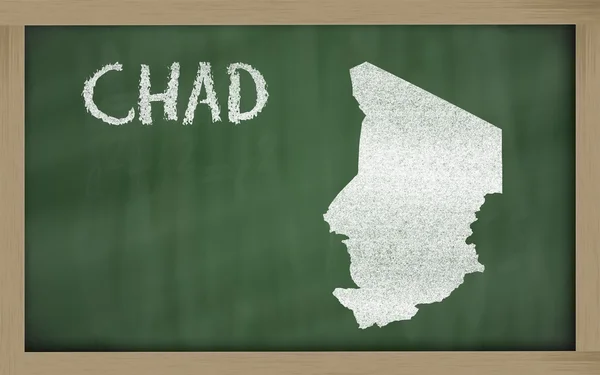 Konturkarta över Tchad på blackboard — Stockfoto