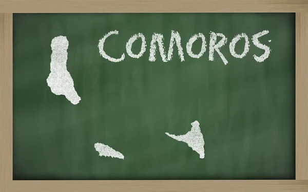 Mapa przeglądowa Komorów na tablicy — Zdjęcie stockowe