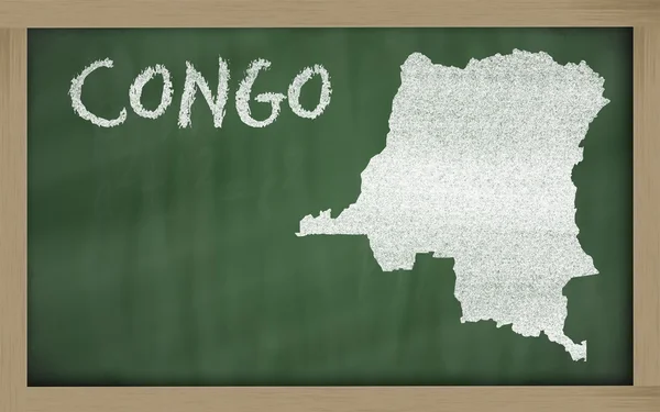 黑板上的刚果大纲地图 — 图库照片