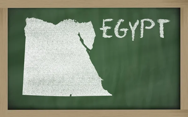黑板上的埃及大纲地图 — 图库照片