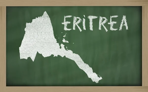 Outline map of eritrea on blackboard — Stock Photo, Image