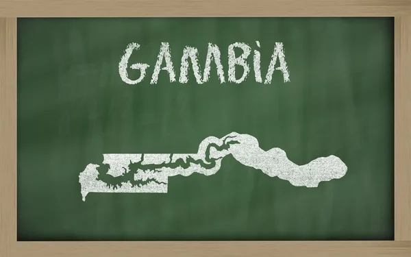 Mapa esquemático de Gambia en pizarra — Foto de Stock