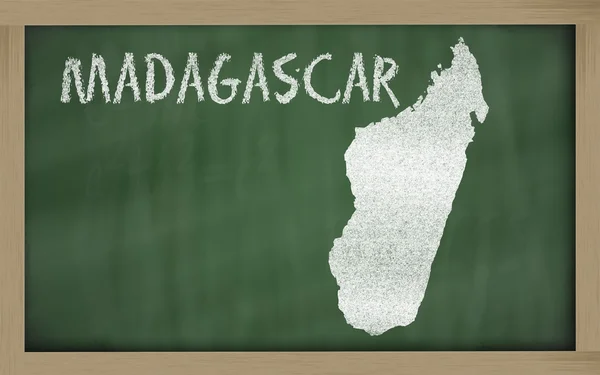 Obrys mapy Madagaskar na tabuli — Stock fotografie