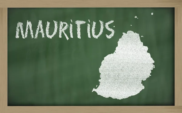 Umrisskarte von mauritius auf Tafel — Stockfoto