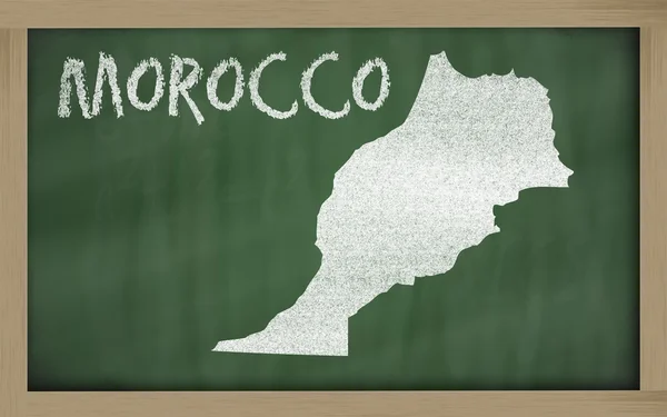 Schéma carte du Maroc sur tableau noir — Photo