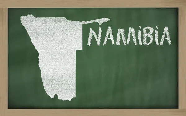 Mapa do esboço de namibia no quadro negro — Fotografia de Stock