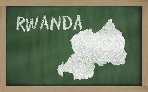 Schéma carte de rwanda sur tableau noir — Photo