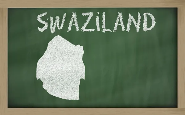 Carte schématique du Swaziland sur le tableau noir — Photo