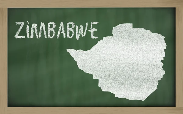 Mapa do esboço de zimbabwe no quadro negro — Fotografia de Stock