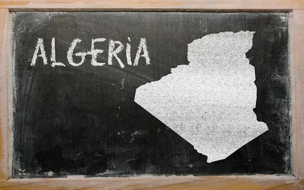 Περίγραμμα της Αλγερίας στο blackboard — Φωτογραφία Αρχείου