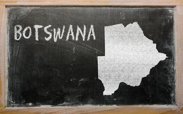 Overzicht-kaart van botswana op blackboard — Stockfoto