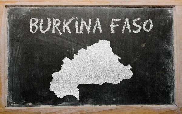 Overzicht-kaart van burkina faso op blackboard — Stockfoto