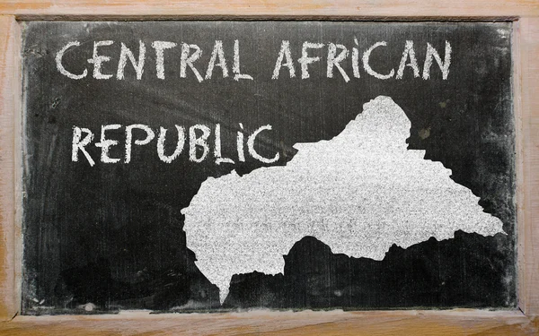 Anahat yazı tahtası üzerinde Orta Afrika Cumhuriyeti haritası — Stok fotoğraf