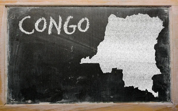 Overzicht-kaart van congo op blackboard — Stockfoto