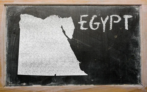 Outline map of egypt on blackboard — Stock Photo, Image