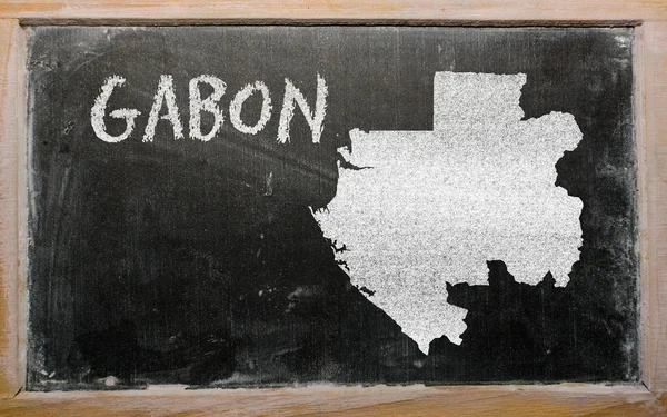 Mapa przeglądowa Gabonu na tablicy — Zdjęcie stockowe