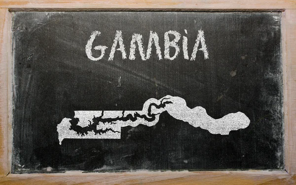 Mapa przeglądowa Gambii na tablicy — Zdjęcie stockowe