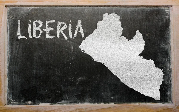 Schéma carte de liberia sur tableau noir — Photo