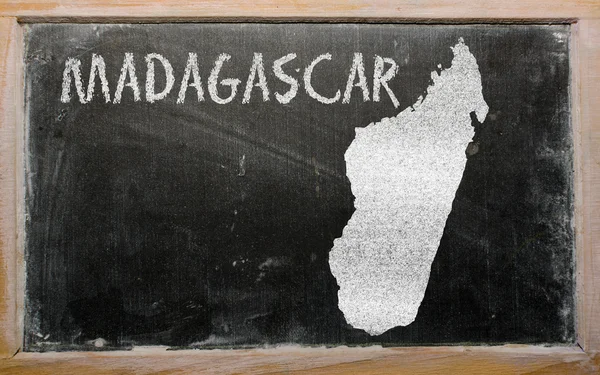 Outline map of madagascar on blackboard — Stock Photo, Image