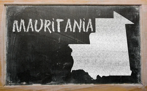 Overzicht-kaart van Mauritanië op blackboard — Stockfoto