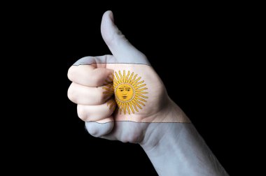 Argentina national flag thumb up gesture for excellence and achi clipart