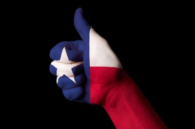 Texas us state flag thumb up gesture for excellence and achievem clipart
