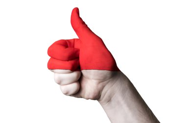 Indonesia national flag thumb up gesture for excellence and achi clipart