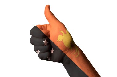 Papua new guinea national flag thumb up gesture for excellence a clipart