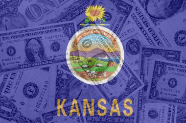 bize şeffaf dolarlık banknotlar içinde bac ile kansas eyaleti bayrak