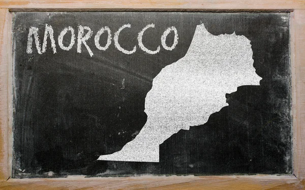 Outline map of morocco on blackboard — Stock Photo, Image