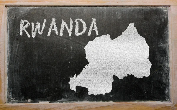 Mapa do esboço de Ruanda no quadro negro — Fotografia de Stock