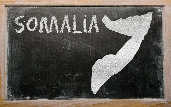Outline map of somalia on blackboard — Stock Photo, Image