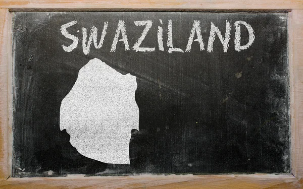 Outline map of swaziland on blackboard — Stock Photo, Image
