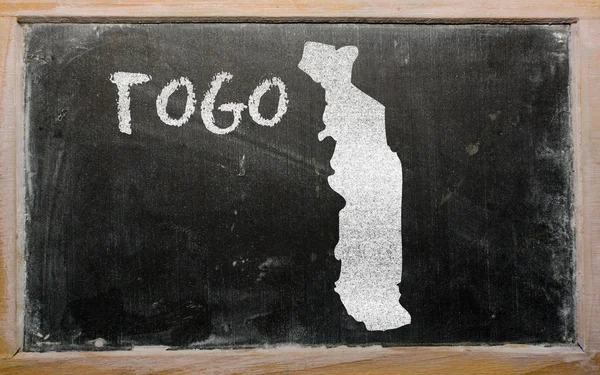 Umrisskarte von Togo auf Tafel — Stockfoto