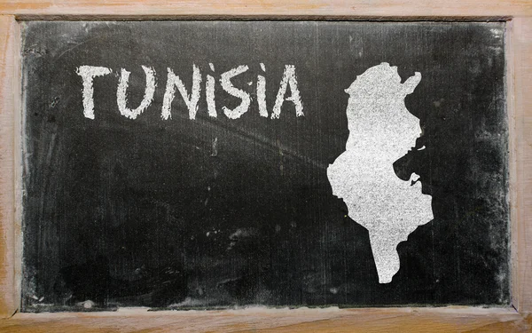 Карта Туниса на доске — стоковое фото
