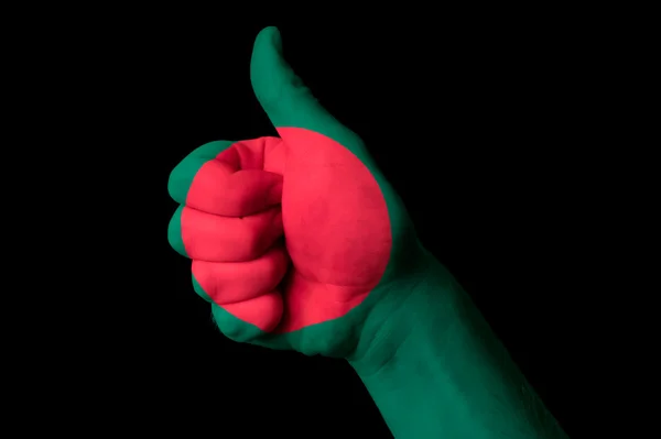 孟加拉国国旗拇指向上为追求卓越和 ach 的姿态 — 图库照片