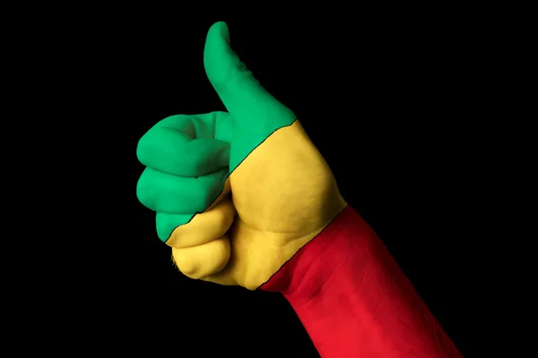 Kongo Nationalflagge Daumen hoch Geste für Exzellenz und erreicht — Stockfoto